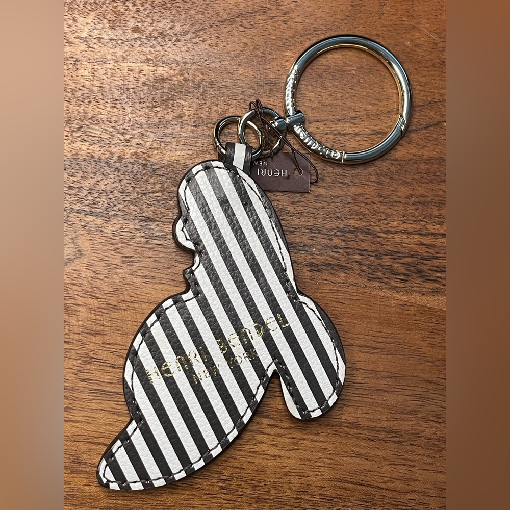 henri bendel Metallic Silver & Yellow Banana Keychain Bag Charm - Picture 3 of 5